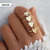 Letter Heart Ring