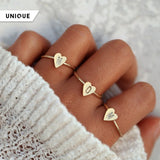 Letter Heart Ring